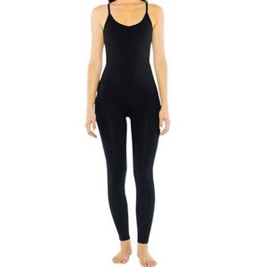 American Apparel black spaghetti strap cat suit bodysuit
